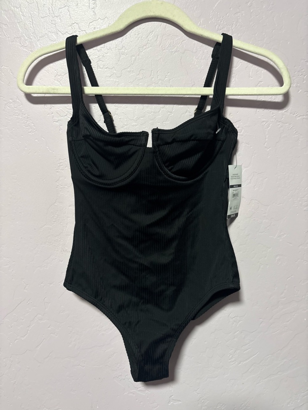 sofia by sofia vergara Black Ribbed Cheeky One-Piece - Picture 2 of 5